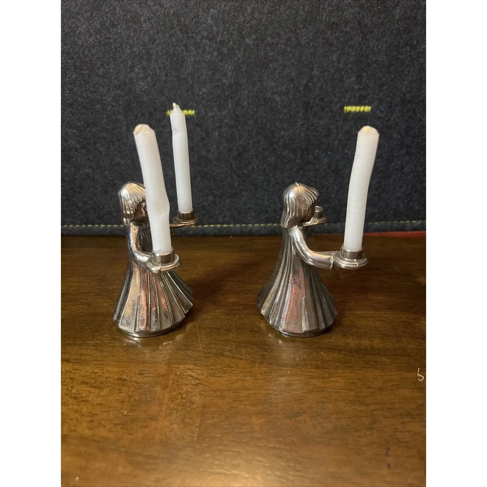 Vtg Oneida Ltd Silver Angel Lights Candleholder‎ William A Rogers Silverplated